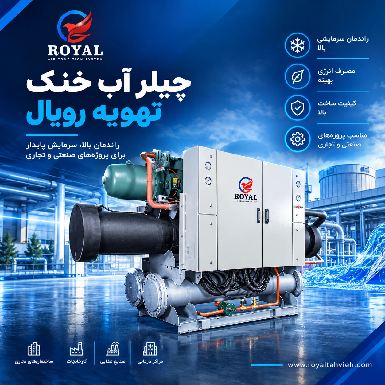 چیلر اب خنک چیلر های اب خنک تهویه رویال
